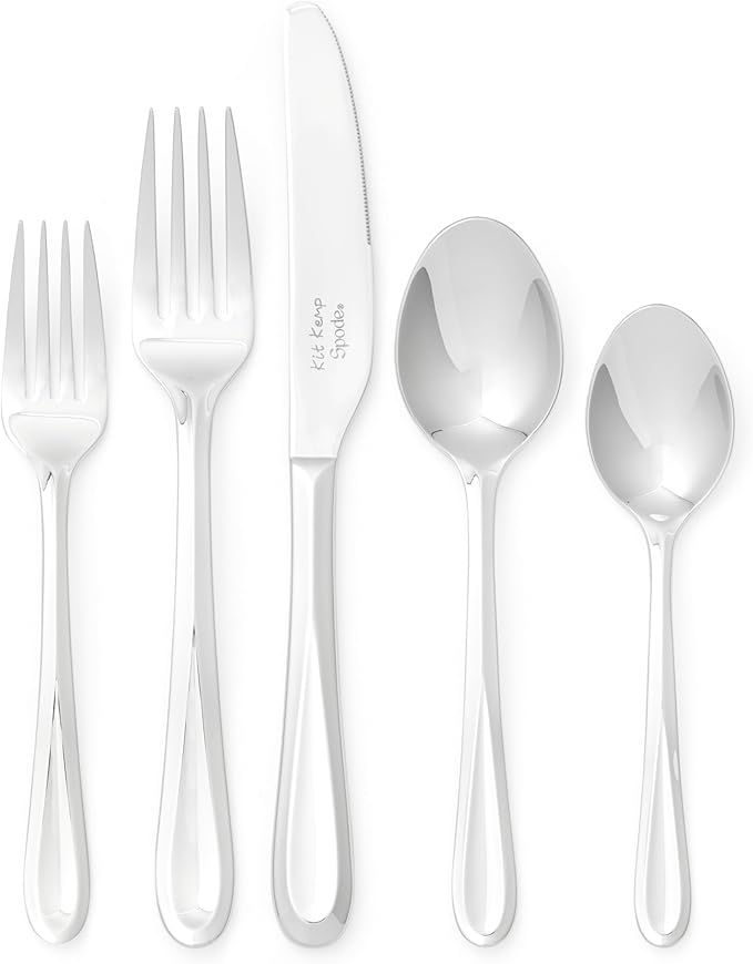 Spode Kit Kemp 20-Piece Cutlery Set | 18/10 Stainless Steel | Dishwasher Safe | Versatile Serving Flatware | Ideal for Appetizers, Desserts, Snacks | Perfect for Home & Gatherings