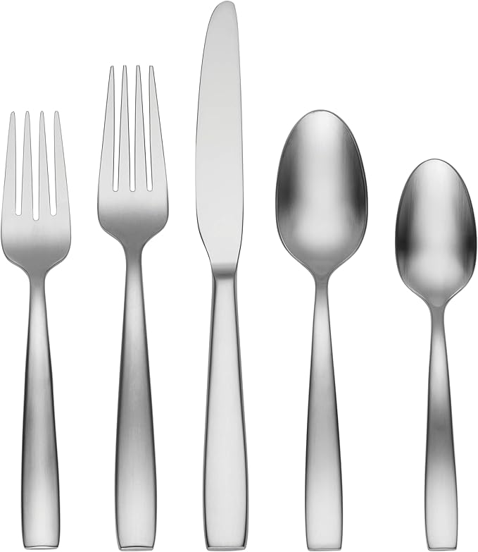Oneida Everdine 20 Piece Everyday Flatware Set, Service for 4 , 18/0 Stainless Steel, Silverware Set, Dishwasher Safe