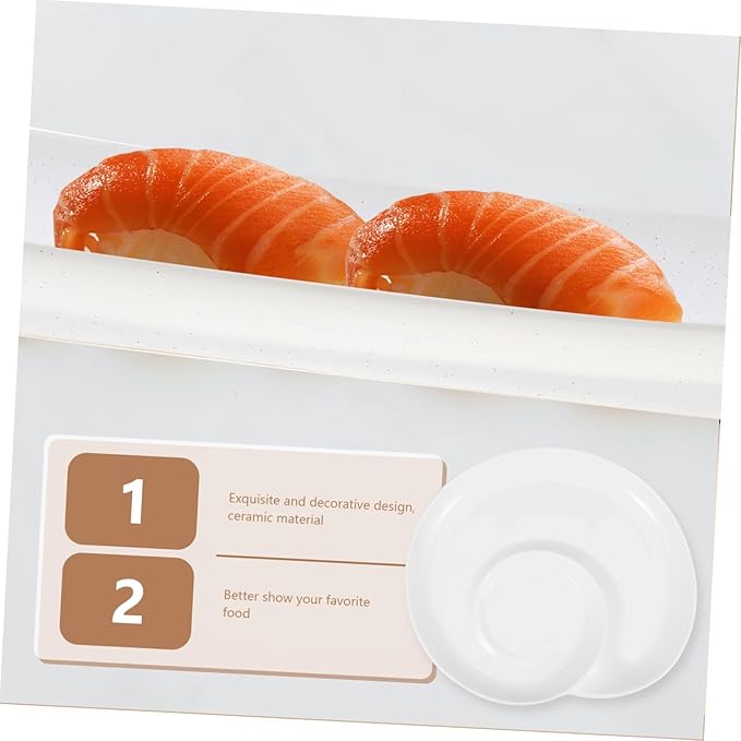 Divided Dumpling Plate Elegant Ceramic Breakfast Plate with Sauce Section for Appetizers Sushi and Dips for Home Restaurants and Buffets