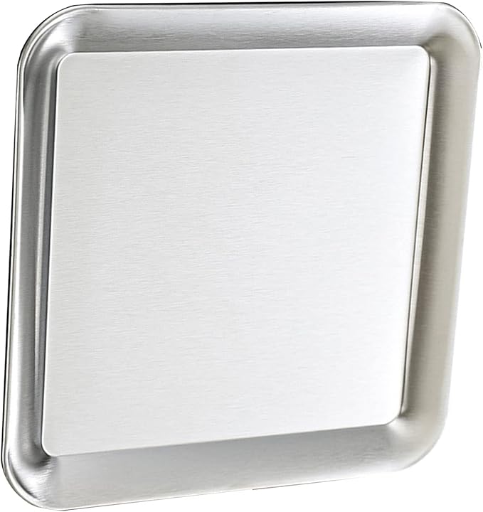 Appetizer Tray, Stainless Steel Food Serving Tray Rectangular Mirrored Silver Tray Decorative Serving Platters for Party Fruit Cake(L)
