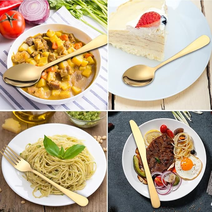 Stainless Steel Flatware Serving Set,Home Kitchen Eating Tableware Set,Dishwasher Safe,for Home Kitchen Restaurant Hote 24-Piece Stainless Steel Storage Rack Cutlery Set Hotel Cutlery Knife, Fork and