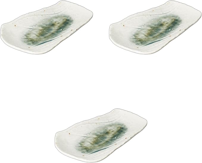 Set of 3 Lakeside Appetizer Plates, 8.3 x 6.7 x 1.6 inches (21 x 17 x 4 cm) | Setomonohonpo