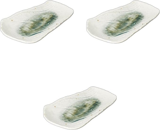 Set of 3 Lakeside Appetizer Plates, 8.3 x 6.7 x 1.6 inches (21 x 17 x 4 cm) | Setomonohonpo