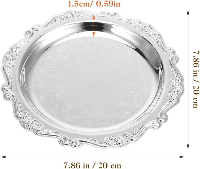 Gatuida Silver Serving Tray Elegant Dessert Platter Snack Serving Dish Fruit Tray for Home Wedding Birthday Party Food Appetizer Charcuterie Cookies Desserts Jewelry Display