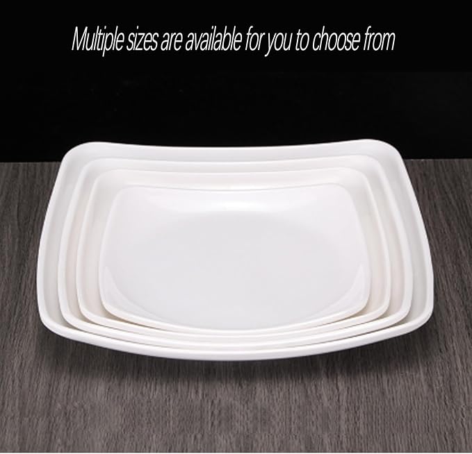 Appetizer plate, small ceramic plate, suitable for desserts, square plate, white kitchen cutlery set.(8.5in)