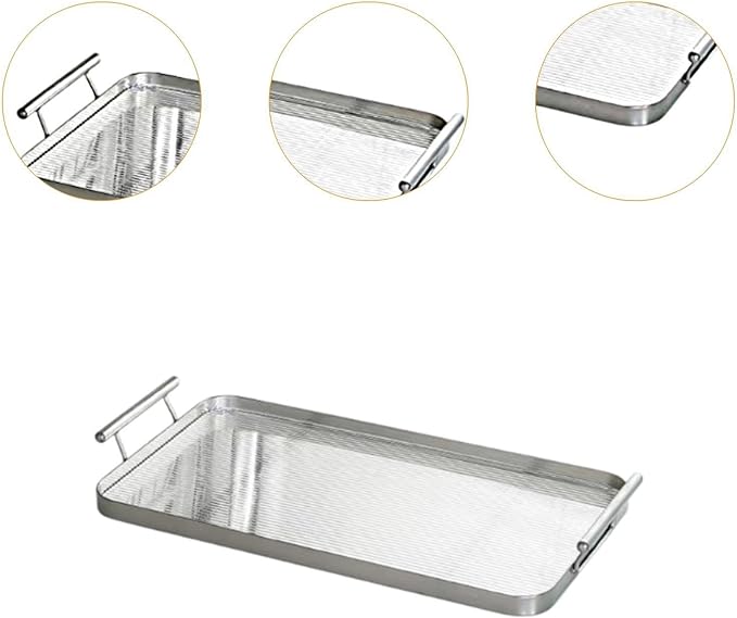 Serving Tray with Handles Large Tea Tray Light Luxury Drain Cup Rack Tea Cup Holder Acrylic Display Tray for Apartment Bar, L