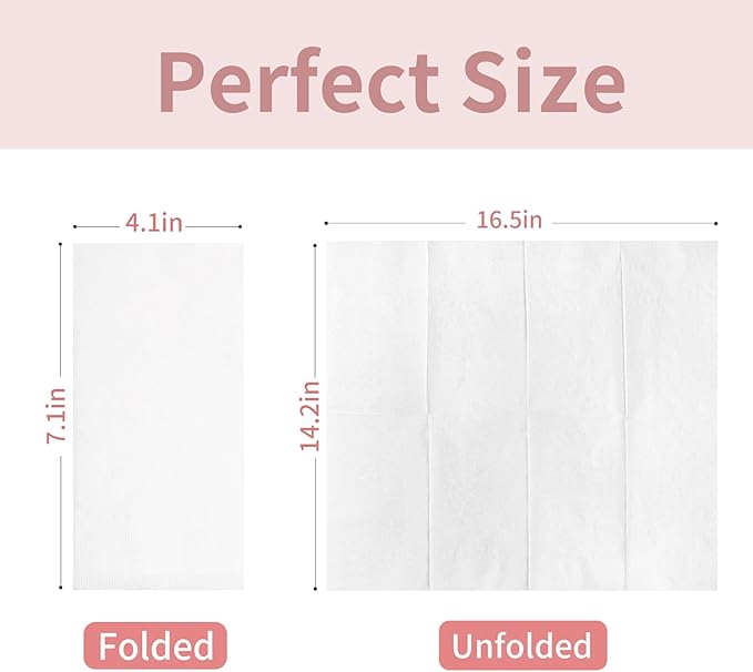 Disposable Napkins, 900 Count 2-Ply White Napkins Bulk, Paper Dinner Napkins for Wedding Party Bathroom and Everyday Use (16.5" X 14.2")