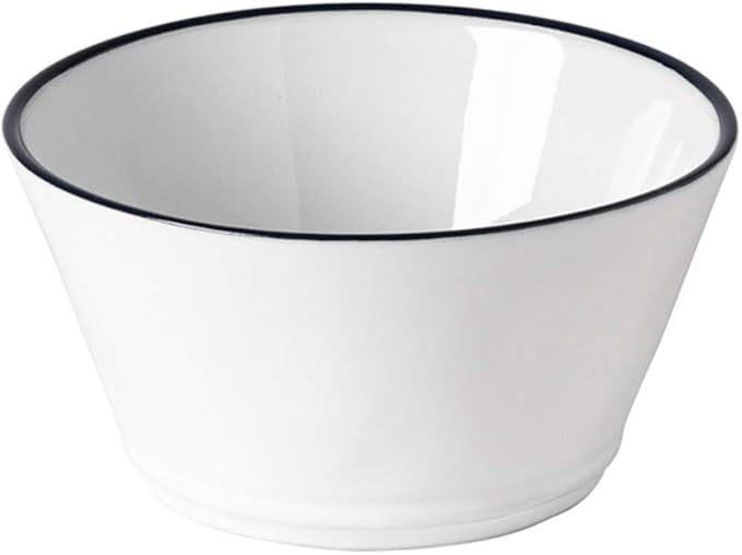 Costa Nova Ceramic Stoneware 15 oz. Soup & Cereal Bowl - Beja Collection, White & Blue | Microwave & Dishwasher Safe Dinnerware | Food Safe Glazing | Restaurant Quality Tableware
