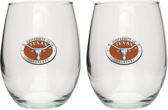 Heritage Pewter Texas Stemless Glass Goblets – Set of 2 | 15 OZ Goblet Wine Glasses | Expertly Crafted Pewter Glass