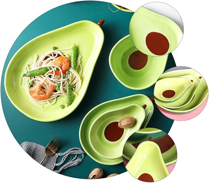 1pc Avocado Shape Ceramic Plate Medium Appetizer and Dessert Dish for Fruits and Snacks for Parties Family Gatherings and Restaurants