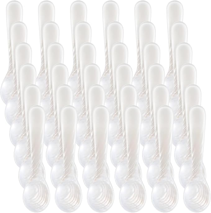 Patelai 40 Pieces Set of Caviar Spoons Mother of Pearl Spoons with Handcraft Round Handle for Caviar, Egg, Ice Cream, Coffee, Kitchen, Restaurant Serving for Valentine Favors (8cm/3.15 Inch)