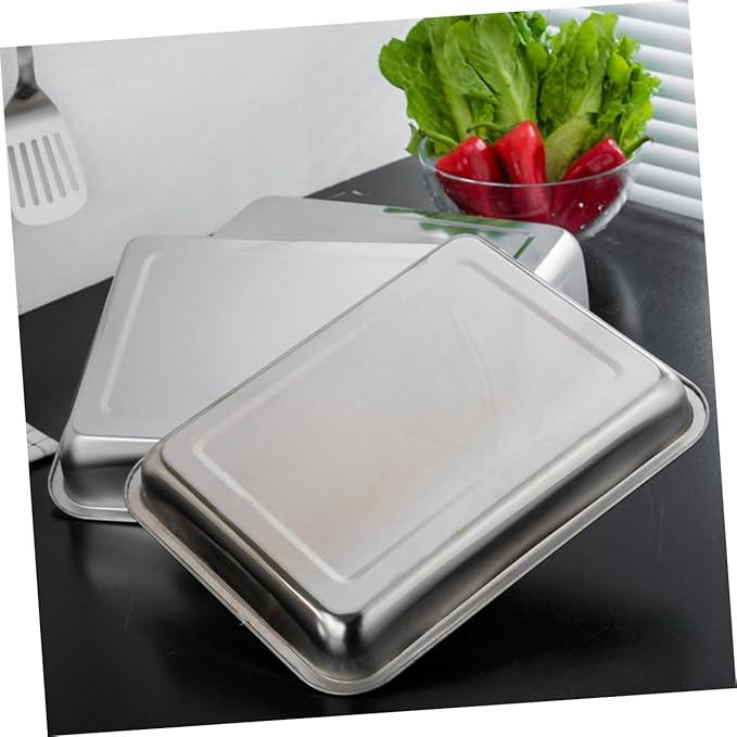 Garneck Stainless Steel Storage Tray Baking Rack Silver Trays for Serving Divided Dinner Plates Food Plate