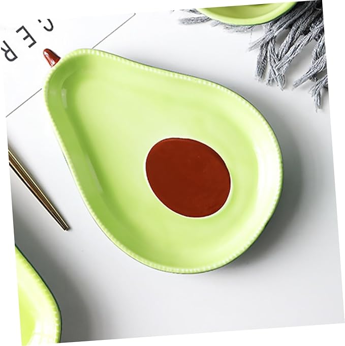 Avocado Shape Ceramic Plate Medium Crack Resistant Fruit Serving Platter Appetizer Dish for Parties Family Gatherings Weddings Lightweight Food Container