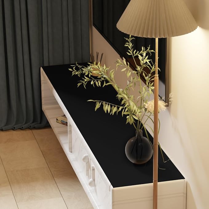 Dresser Cover Top - 16x66 Inch Waterproof Easy to Clean Can Conceal Flaws Protector The Table Top from Scratches Used for Coffee Table Dresser(Black+Black 16x66)