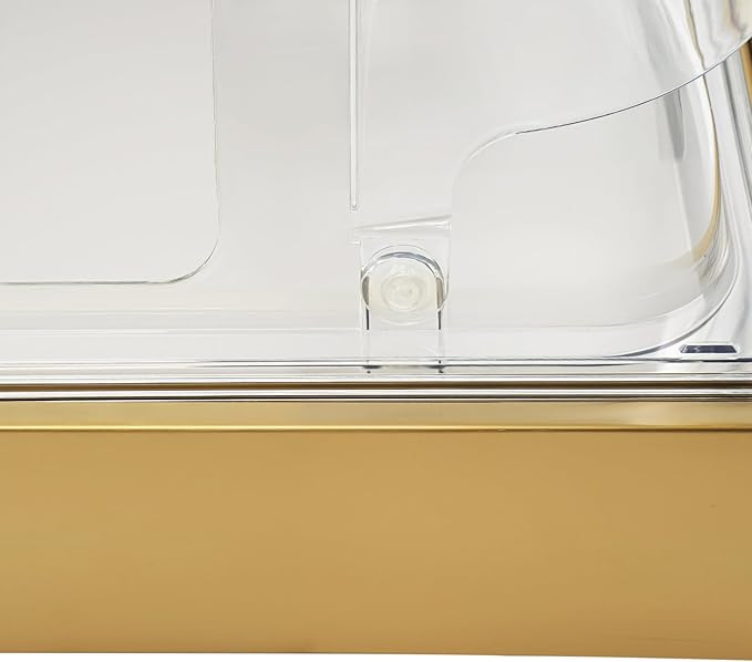 Ice Food Serving Display Tray, 6L/1.59Gal Stainless Steel Buffet Cold Serving Cooler Platter, Cooling Food Dishes Display Plate Case with Clear Cover for Salad, Fruit, Dessert
