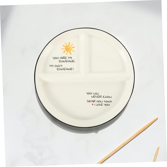 Restaurant Plates Ceramic Portion Control Plates Divider for Dinnerware Ceramic