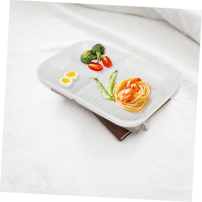 Divided Plate for Breakfast Divided Plate Ceramic Snack Tray Lid School Breakfast Trays