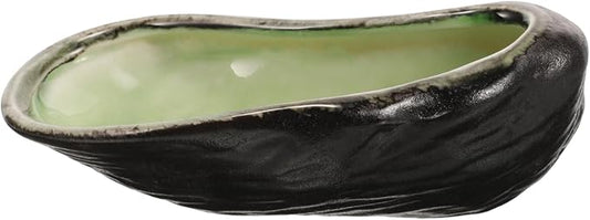 BESTOYARD Vintage Ceramic Serving Platter Set Oyster Shell Dish Caviar Plate and Appetizer Tray for Restaurants and Home Use Elegant Food Presentation