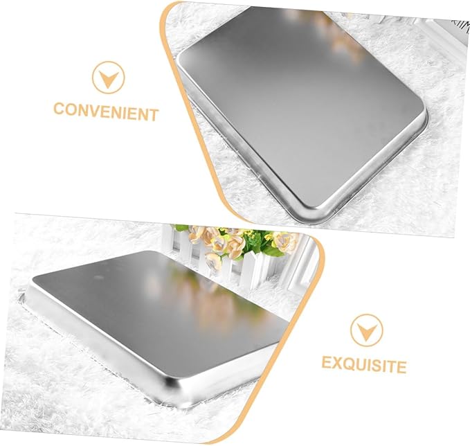 GARVALON Stainless Steel Food Plate Multi-Purpose Serving Tray for Appetizers Snacks Desserts Baking