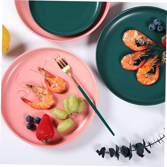 KICHOUSE Microwavable Ceramic Steak Plate Dinnerware for Fiestaware Plates Western Food Round Shape