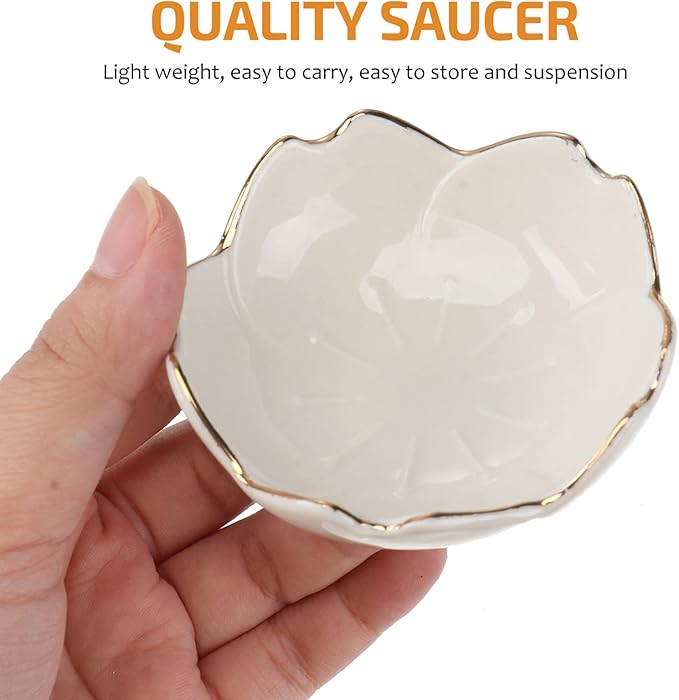 bowls,salad bowls,soup bowls, 2pcs Sauce Dishes Ceramic Seasoning Dipping Bowl Flower Shape Sushi Soy Dipping Bowl Appetizer Plates Serving Dish for Kitchen Home (Blue) Sushi Plates (Color : White,