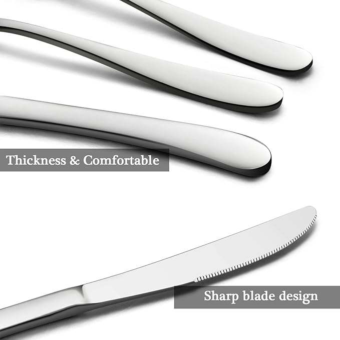 HaWare Silverware Set for 8, 40-Piece Heavy Duty Stainless Steel Flatware Utensils, Food Grade Cutlery Set Including Knife Fork and Spoon, Modern Tableware for Home and Restaurant, Dishwasher Safe