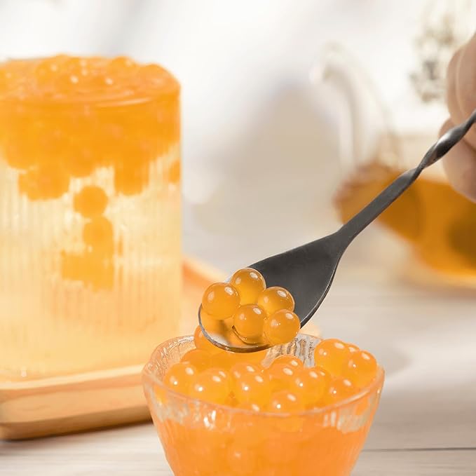 Tea Zone [2 Pound] Peach Popping Pearls, Bursting Pearls for Teas, Shakes, Smoothies, Dessert Toppings B2061 (2.0lb)
