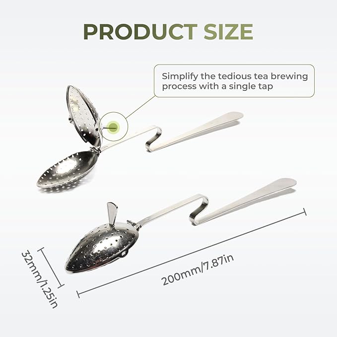 Stainless Steel Tea Diffuser,2025 New Tea Strainer Tea Infuser for Loose Leaf Tea,Creative Tea Spoon With Handle,Fine Holes Tea Interval Filter,Tea Holder Steeper for Tea Accessories (Gold A+Silver A)