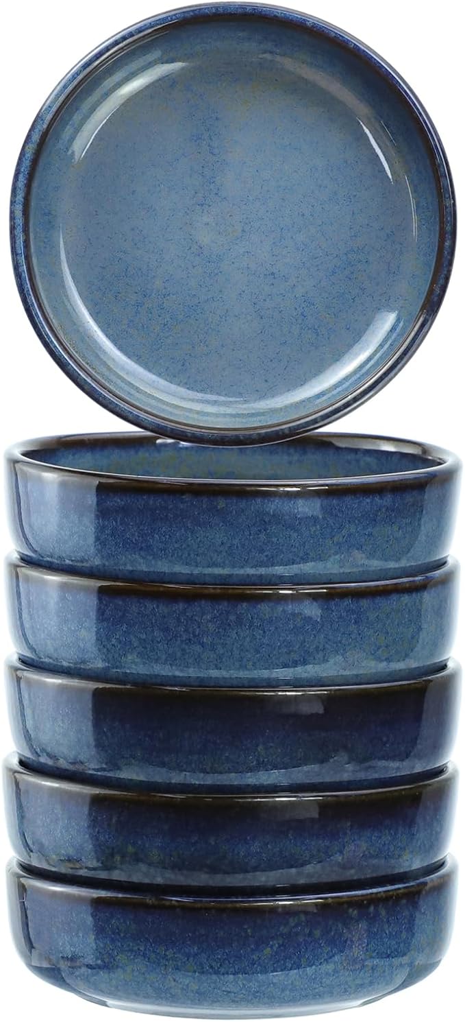 Colias Wing 3.5 Inch Vintage Style Kiln Glazed Ceramic Side Dishes - Korean Bowls - Set of 6