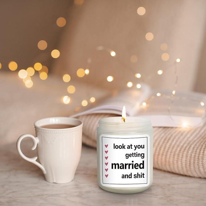 Funny Wedding Gifts for Bride - Lavender Scented Soy Wax Candle - 7 oz