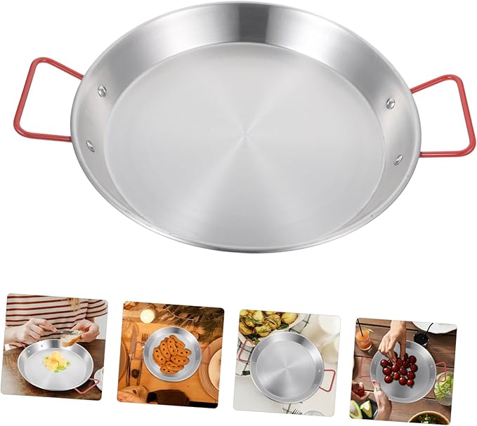 Garneck 28cm Double Handle Plate Enamel Serving Tray Large Snack Plate Decorative Salad Dish Modern Kitchen Tableware