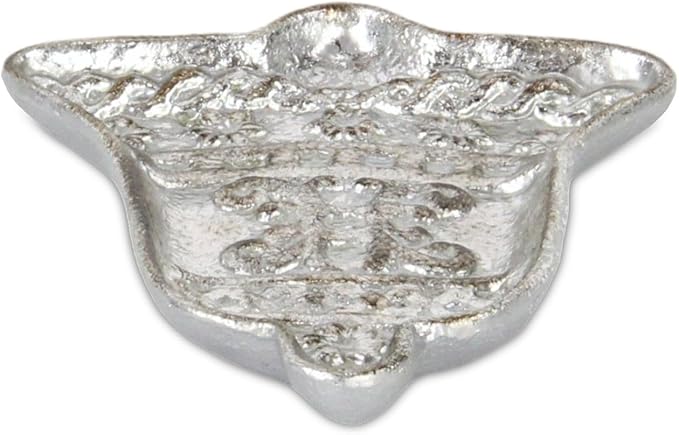 5" Silver Cast Iron Christmas Bell Trinket Tray