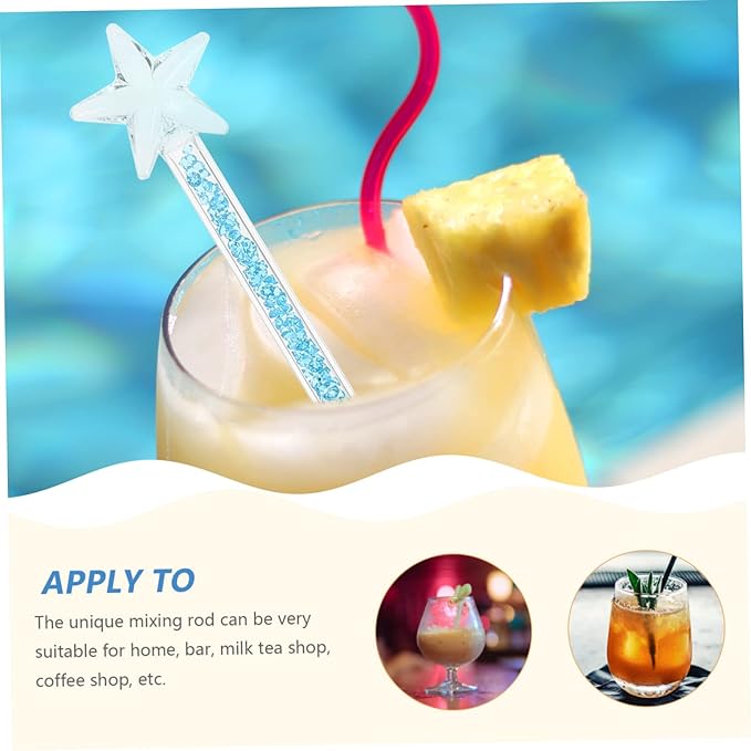 Star Shaped Glass Stirring Rod Beverage Mixing Stick for Coffee Juice Cocktails Heat Resistant and Easy to Clean Home Bars and Restaurants