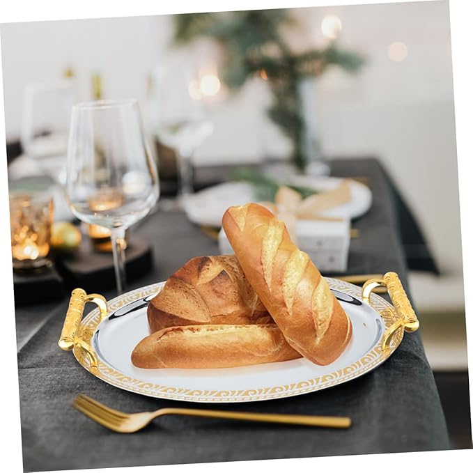 Serving Tray Elegant Snack Platter for Home Events Versatile Food Presentation Dish for Parties Weddings Housewarming More Rim Design