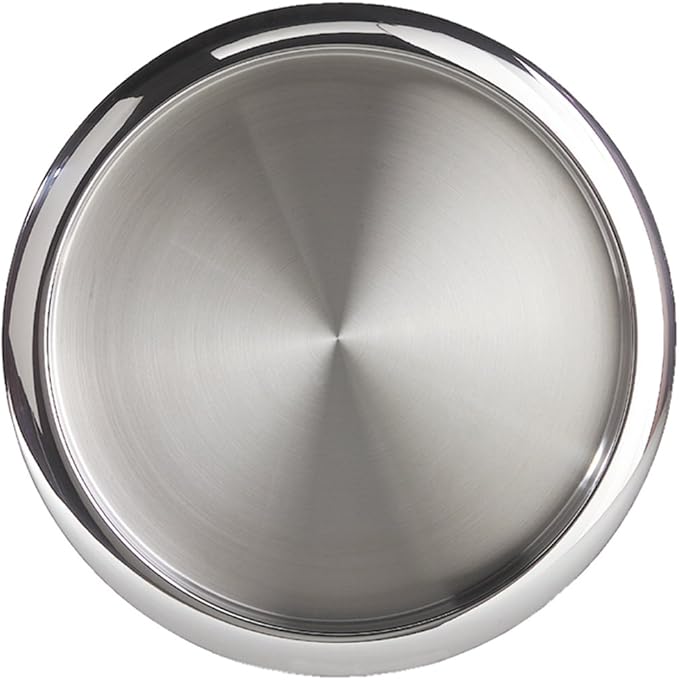 OGGI Round Tray Steel 14" - Ideal Coffee Table, Decorative Tray, Tea and Bar Serving Tray Stainless Steel