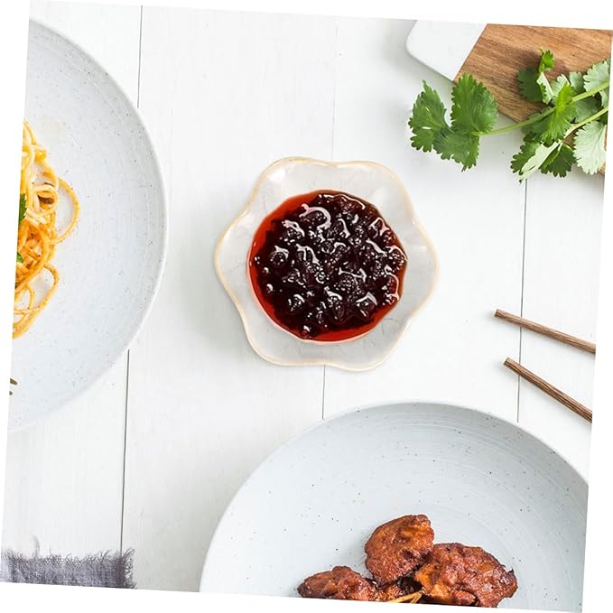 Ciieeo 3pcs Ceramic Sauce Plates for Appetizers Food-grade Material for Dipping Sauces and Seasonings for Home and Restaurant Use