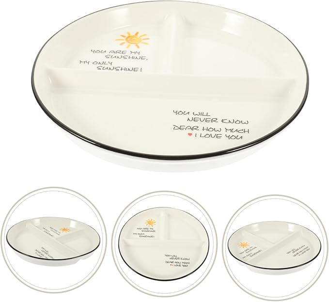 Ceramic Divided Serving Plate Sectioned Tableware for Snacks Desserts and Appetizers Elegant Design for Home Parties and Gatherings