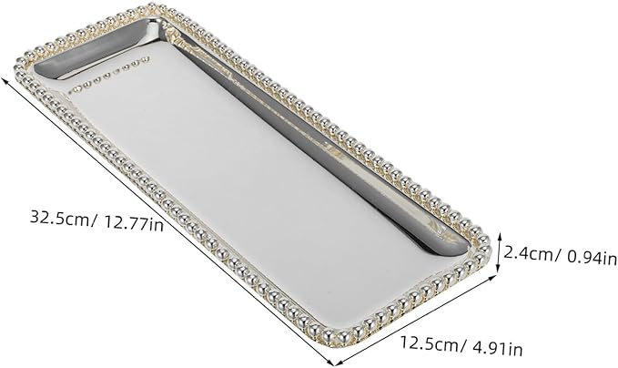 Cabilock Vintage Iron Serving Tray for Desserts Snacks and Drinks Multipurpose Decorative Platter for Home Parties and Coffee Table Decor
