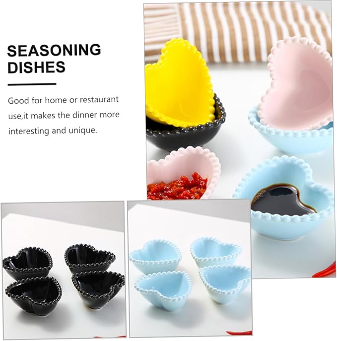 4pcs Candy Dish for Desk Creative Sauce Plate Small Simple Styled Dish Dishwasher Safe Ceramic Plates Random Color