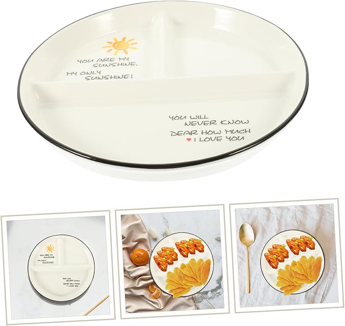 Luxshiny Ceramic Plates Divided Dinner Plate Serving Platters Trays Great for Appetizers