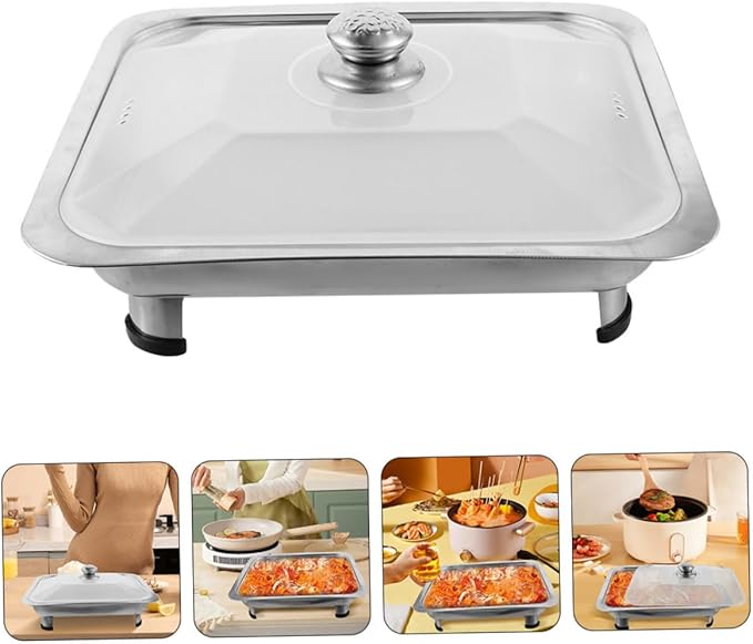 Veemoon Buffet Serving Tray with Lid Chafing Dish for Catering Food Serving Tray for Parties Gatherings and Events