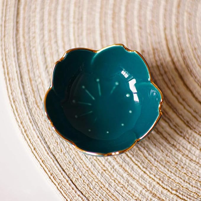 2pcs Ceramic Dip Bowls Sauce Dishes Seasoning Serving Bowl Sushi Soy Plate for Snack Sushi Fruit Appetizer Dessert-Green