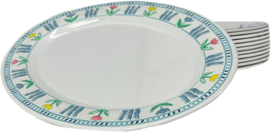 Mystic Romance Melamine 12-Piece Accent Plates, Lightweight Melamine Material (Blue)
