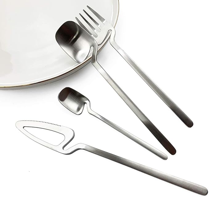 JASHII Honey Jam Spoon, Stainless Steel Mini Coffee Spoon, Teaspoon, 6-piece (Matte Silver)