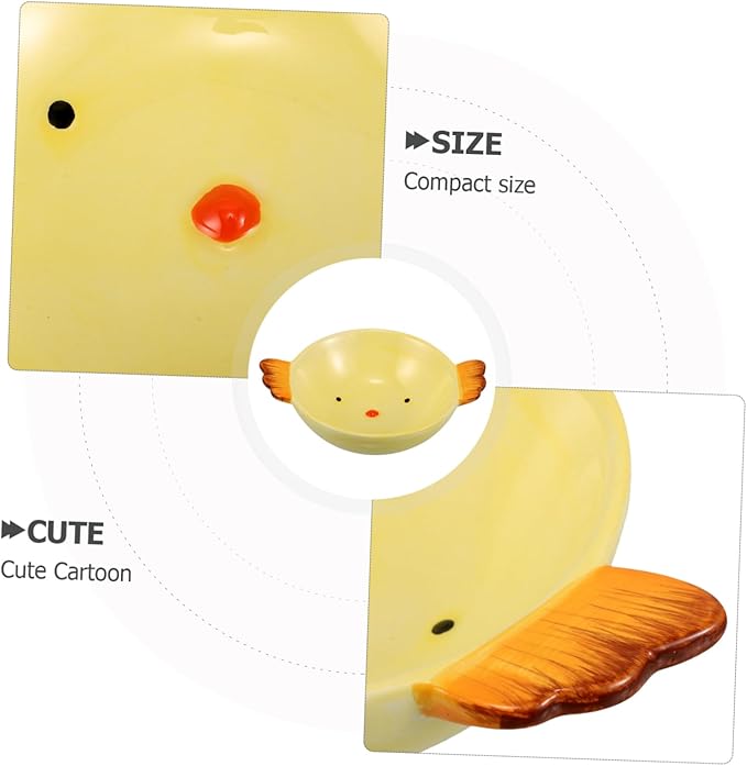 Zerodeko Ceramic Plate with Adorable Cartoon Design Multi Functional Snack Serving Platter Chicken Shape Dish for Home School and Outdoor Treats