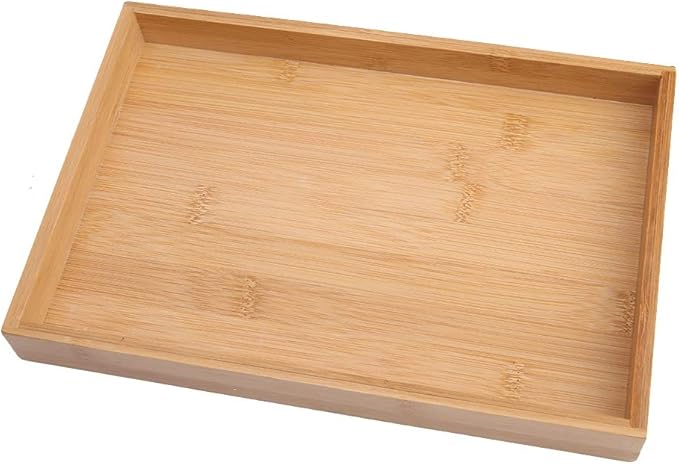 Ceramic Appetizer Serving Plate with Bamboo Tray, Ideal for Fruits, Nuts, Desserts, Modern Design(6 Compartment-9cm)