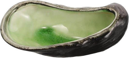 Cabilock Ceramic Oyster Shell Plate Vintage Seafood Dish for Molecular Gastronomy Appetizer Serving Plate for Home and Restaurant Use Elegant Cold Dish Platter