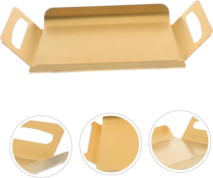 Stainless Steel Serving Platter with Handles Thickened Tray for Desserts Cakes and BBQ Snack Serving Tray for Home Kitchens and Restaurants