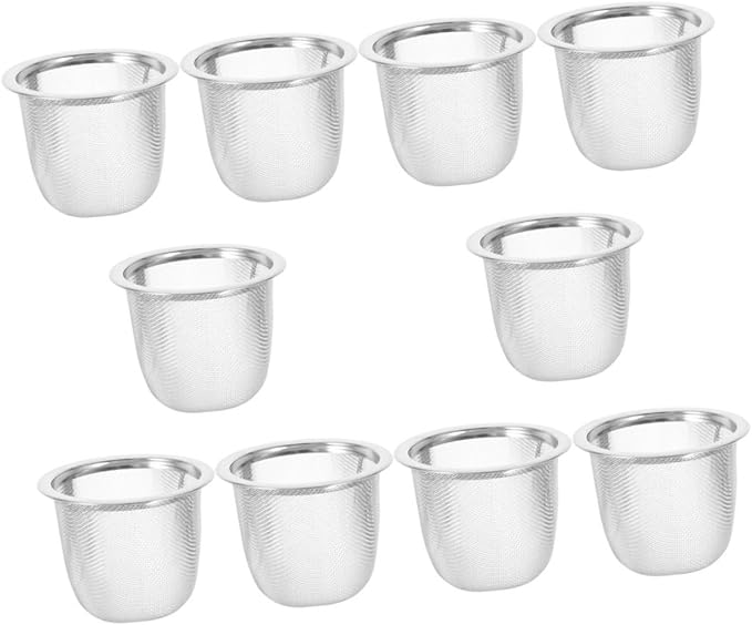 IMIKEYA 10 Pack Tea Strainer Stainless Steel Teapot Infuser Reusable Tea Filters Mesh Tea Strainer for Easy Brewing