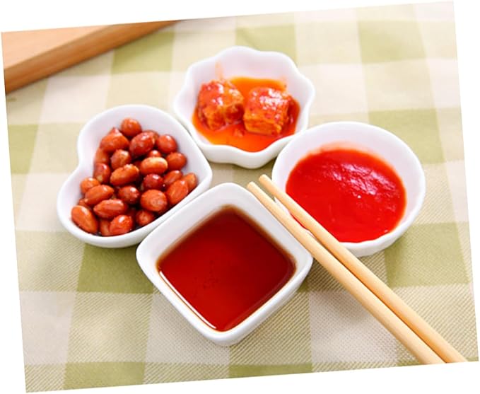 ABOOFAN 2pcs Japanese Style Ceramic Dishes Seasoning Sauce Plates Dipping Bowls Set for Appetizers Sides Desserts